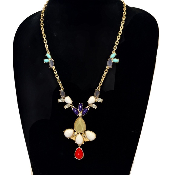 LEE ANGEL for NEIMAN MARCUS | Primary Color Pop Gold Statement Necklace | NWT - Picture 3 of 6